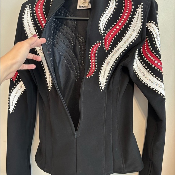 Vintage Small Western Showmanship Leather Embellished Horsemanship Jacket - Picture 11 of 15